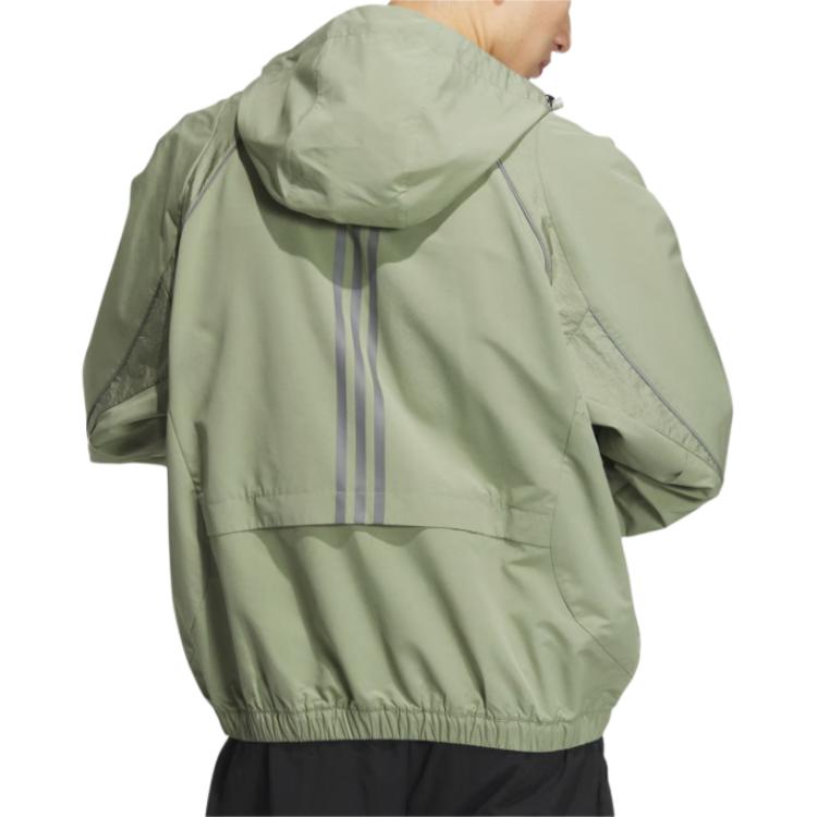 Куртка adidas FUSTL WOVEN logo Hooded Jacket 'Sage Green' — фото 3