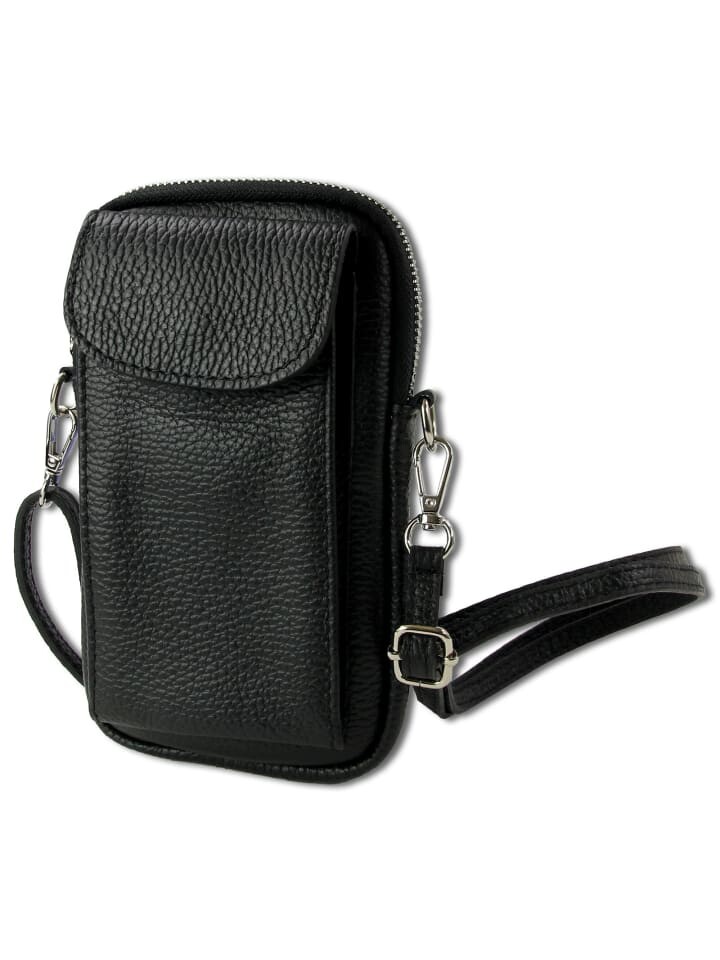 

Наплечная сумка Toscanto Umhängetasche, Handtasche Leder schwarz ca. 12cm