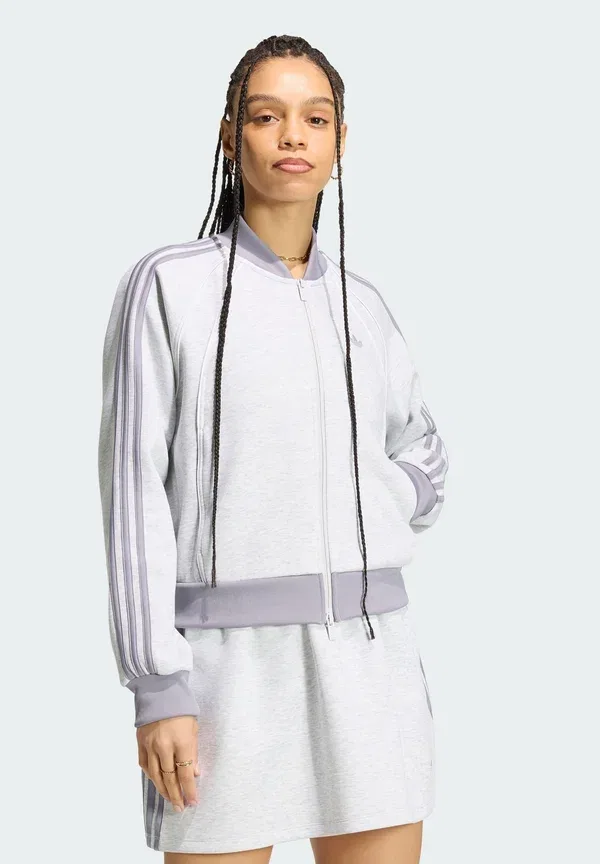 Толстовка с молнией Adidas Originals, светло-серый меланж/грифельный