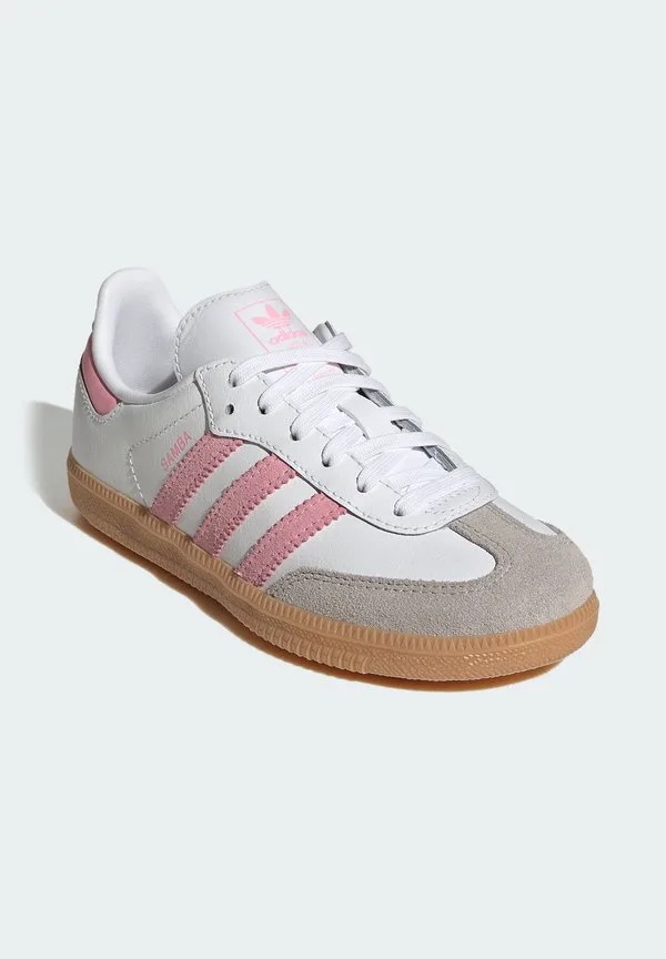 Коричневые кроссовки унисекс «самба» Adidas Originals, Ftwr White/Light Pink/Gum — фото 2