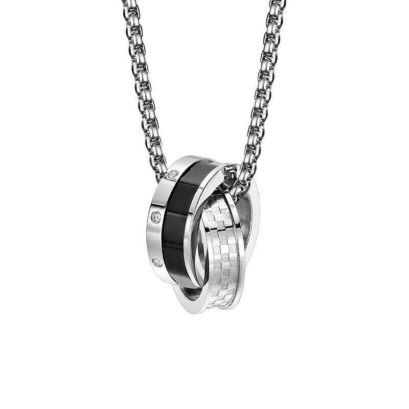 

Титановое стальное ожерелье для мужчин MYSH, Interlocking Circle Necklace