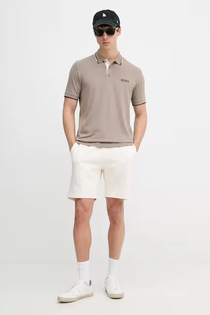 Шорты спортивные хлопковые Tommy Hilfiger, бежевый — фото 2