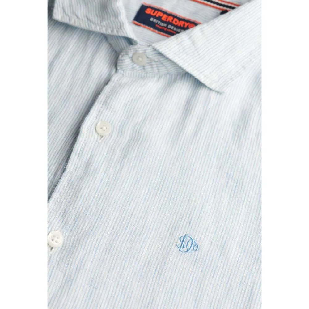 Рубашка с коротким рукавом Superdry Sd Embroidered Vacation Linen, серый — фото 4