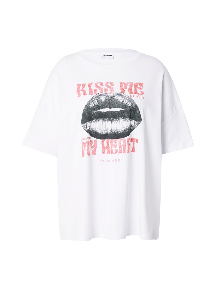 

Футболка Noisy May Curve Shirt NMIDA KIM LIPS, белый
