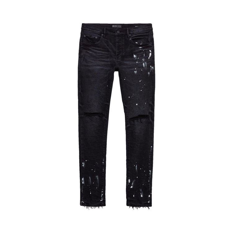 

Джинсы PURPLE BRAND Knee Slit Jeans 'Black Resin', черный