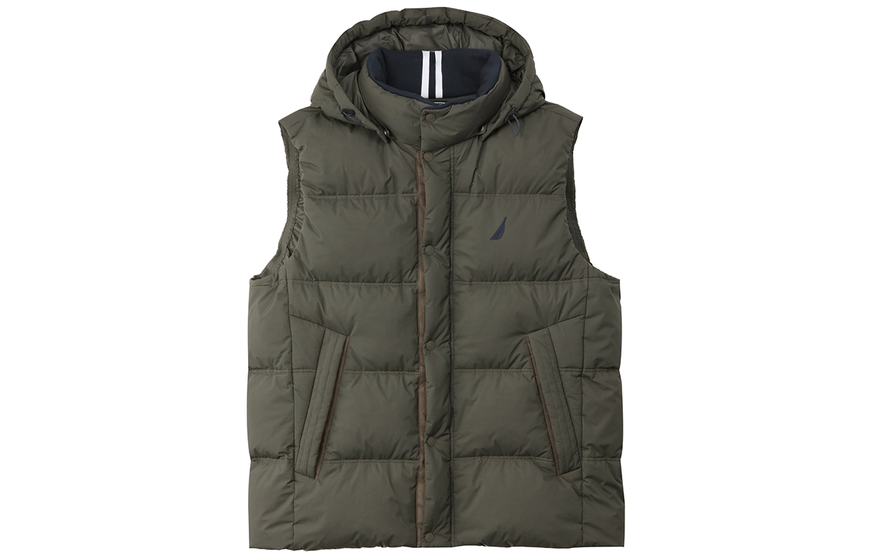 

Жилет мужской со съемным капюшоном, средней жесткости, другие Nautica, темный серый зеленый 30m