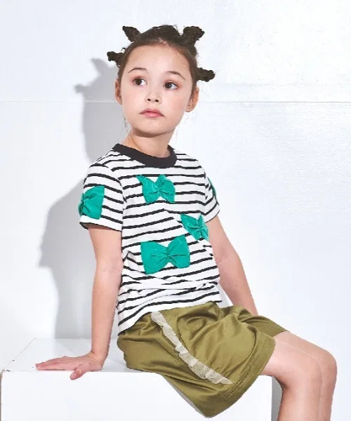 Детская футболка maarook в полоску с бантом
