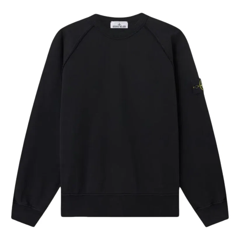 Толстовка с круглым вырезом оверсайз STONE ISLAND 6100041, черная, L1S156100041S0051V0029