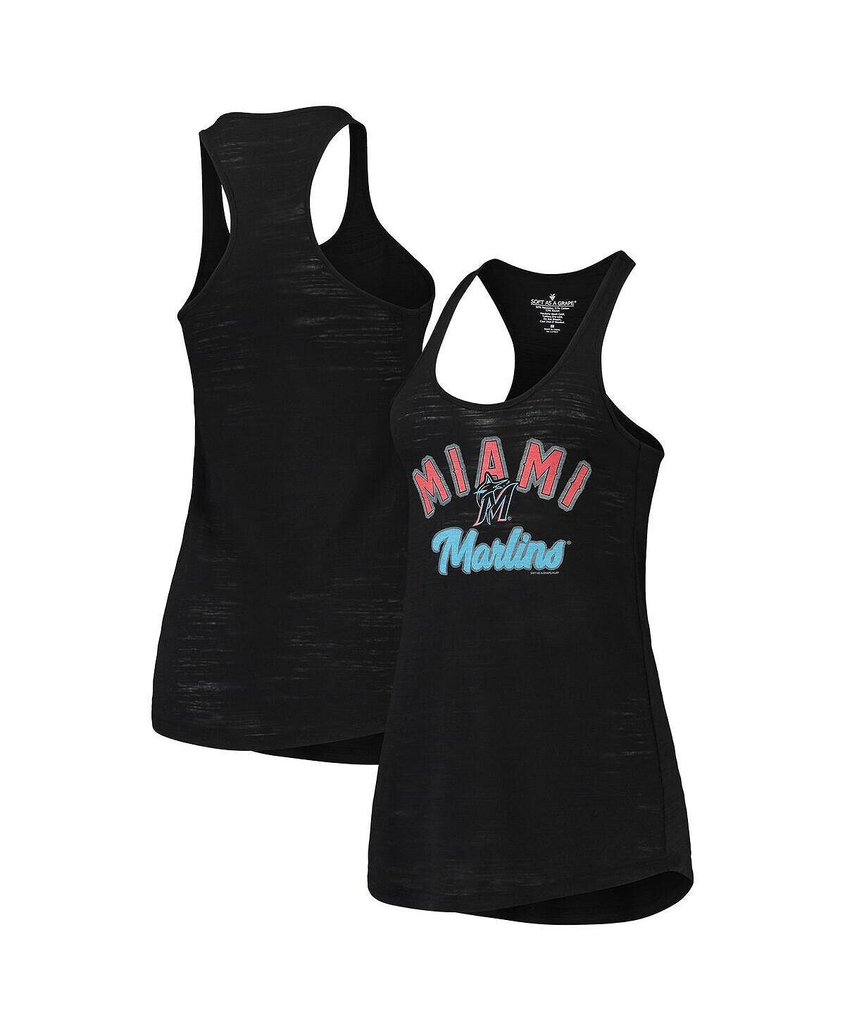 

Женская черная майка Miami Marlins Multi-Count Tri-Blend Soft As A Grape, черный