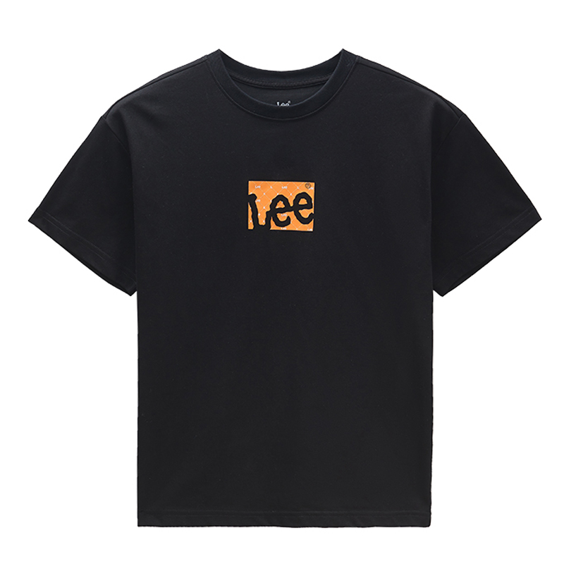 

Короткая футболка с v-образным вырезом летняя для детей Lee, черный
