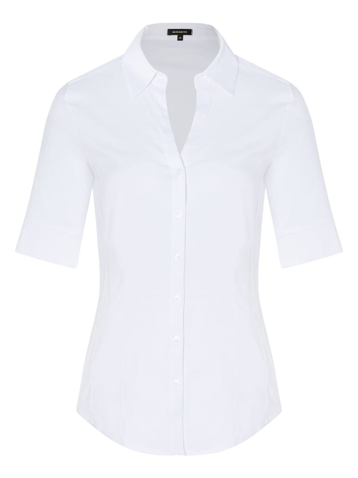 

Блузка из хлопкового эластичного хлопка белого цвета More & More