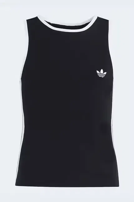 Топ детский из эластичного хлопка Adidas Originals, черный — фото 2