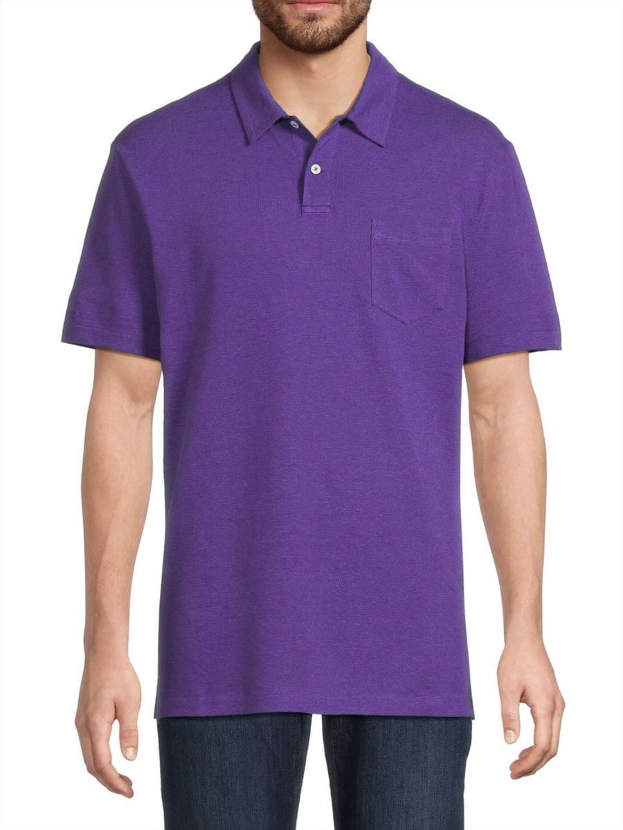 

Рубашка-поло из льна и хлопка Ralph Lauren Purple Label, цвет Prism Violet