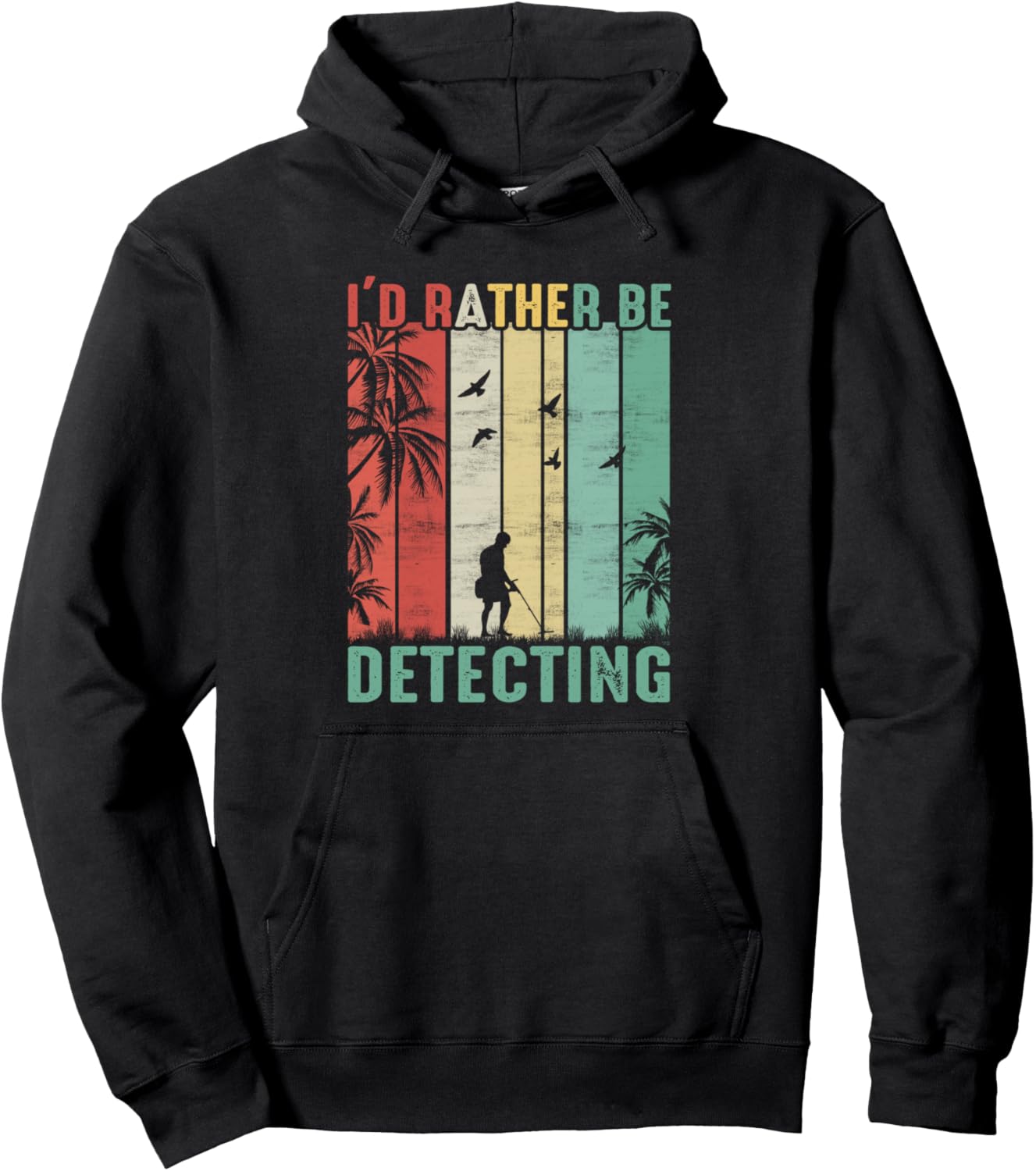 

Худи Rather Be Detecting Metal Hunter Retro для мужчин-детекторов Metal Detector Treasure Hunter Apparel & Gifts, черный