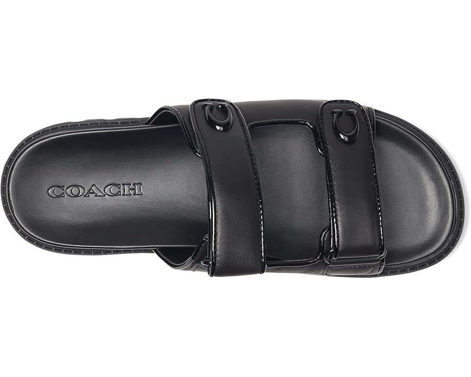 Сандалии COACH Sculpted C Leather Double Band Sandals, черный — фото 2