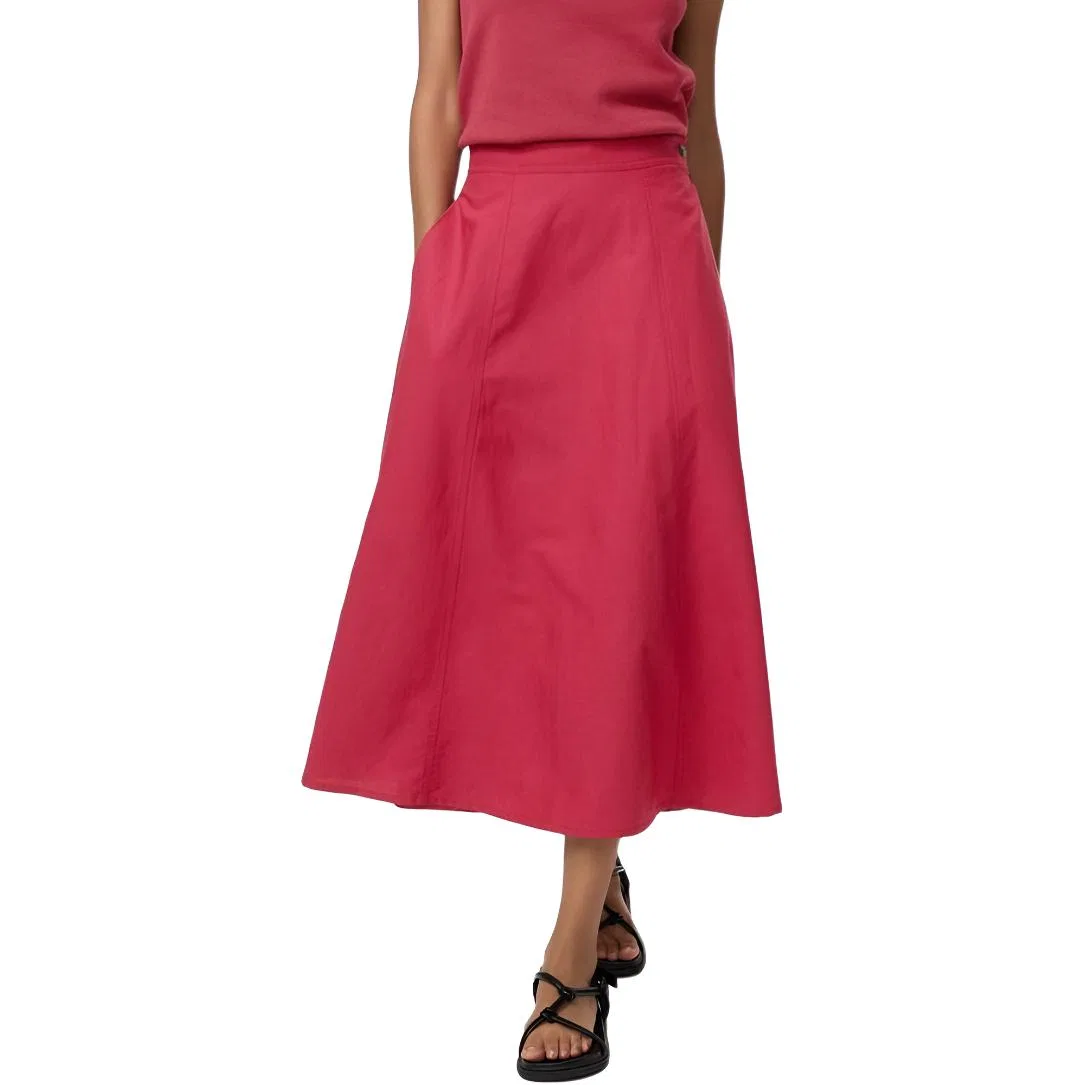 Юбка длинная повседневная Comptoir Des Cotonniers для женщин, красная, умеренная UNIQLO, Red — фото 3