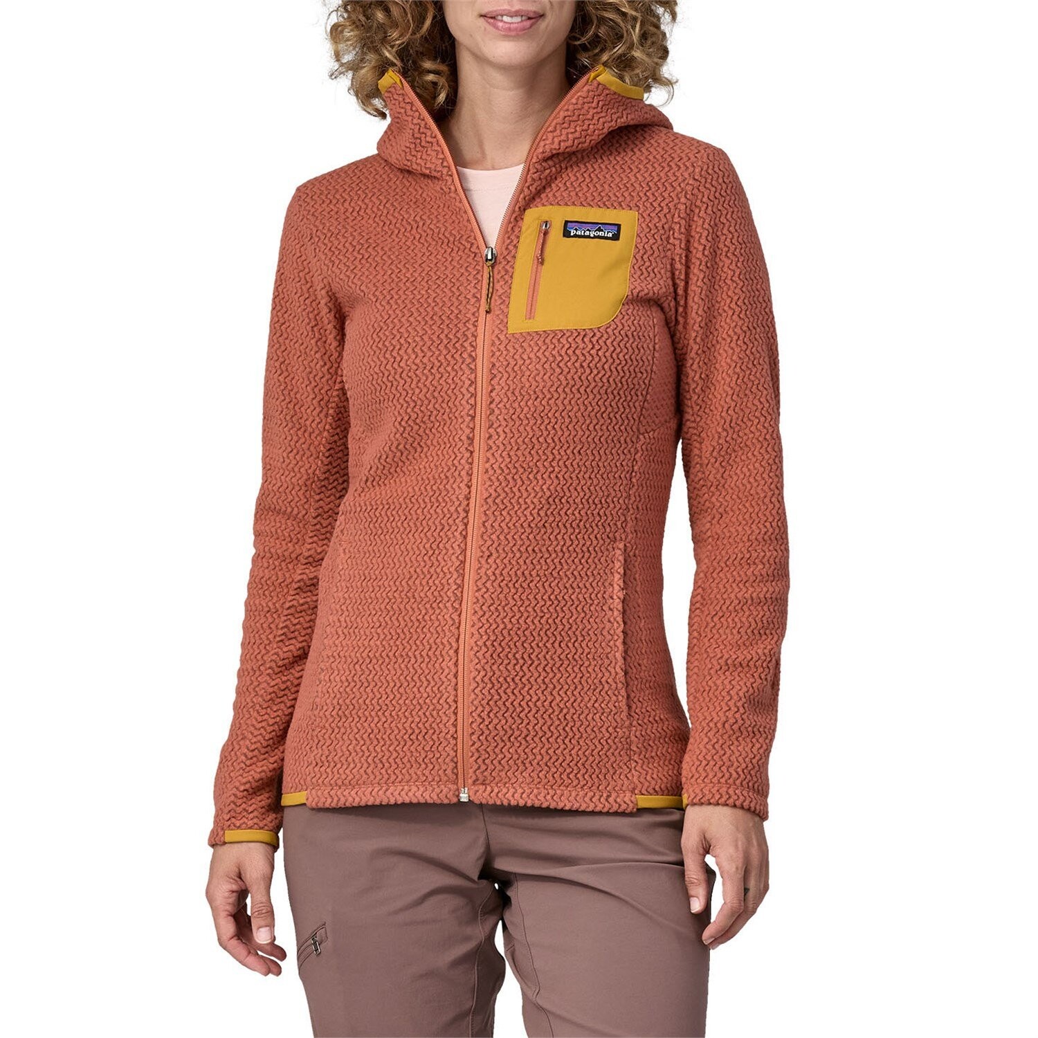 

Худи Patagonia R1 Air Full Zip, цвет Burl Red