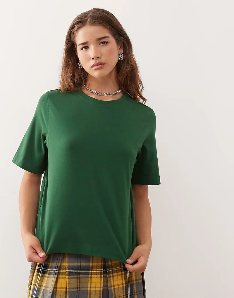 

Футболка Weekday Perfect свободного кроя темно-зеленого цвета