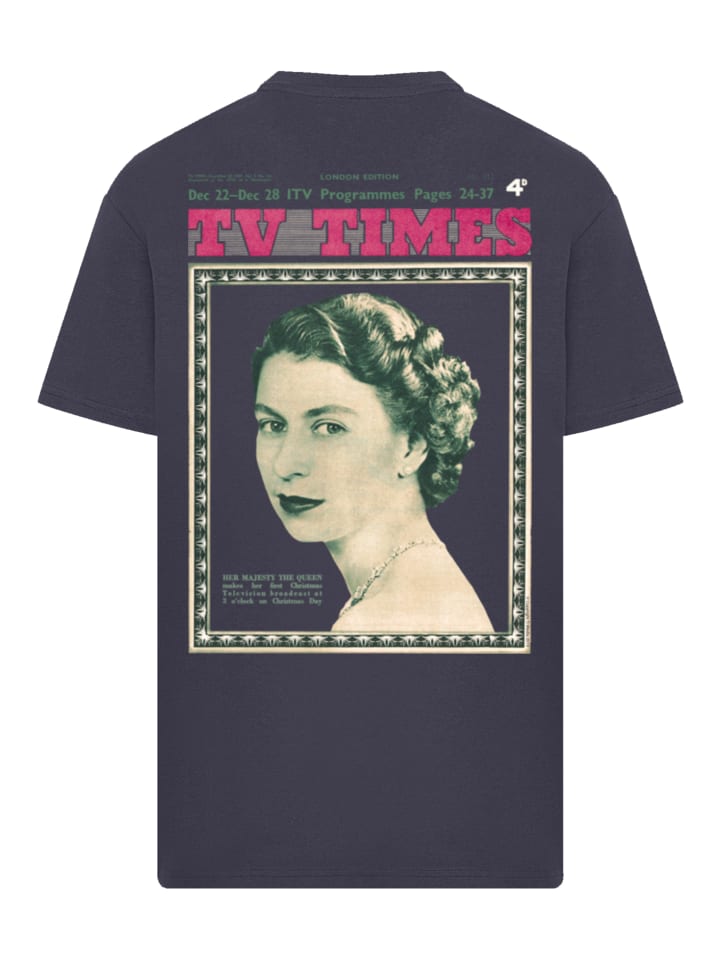 

Футболка большого размера с обложкой TV Times Queen Elizabeth II 1957 года, темно-синего цвета F4NT4STIC, Синий, Футболка большого размера с обложкой TV Times Queen Elizabeth II 1957 года, темно-синего цвета F4NT4STIC