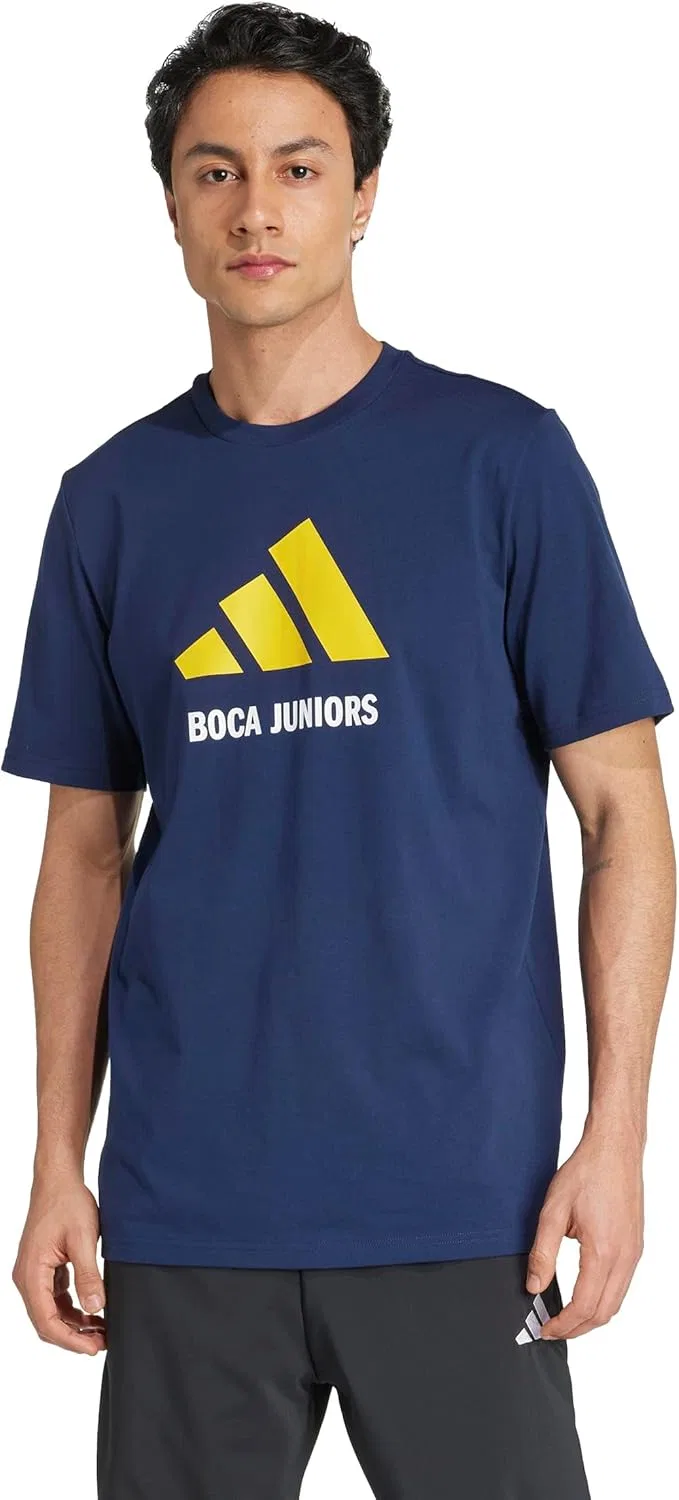 Мужская футболка Adidas Boca Juniors с сезонным графическим принтом, белый