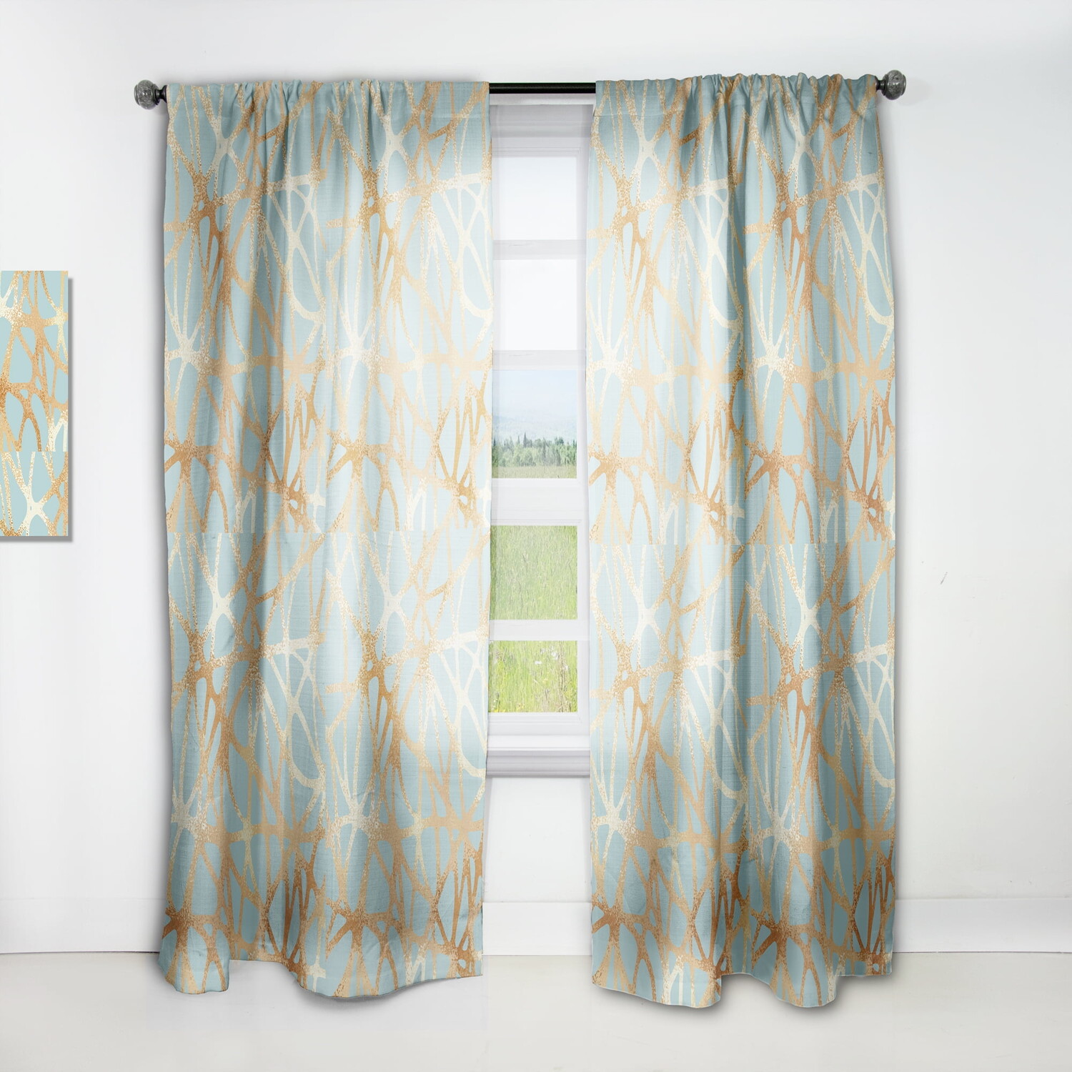 

Шторы Designart Metallic Golden Luxury Geometrics XII IV, золотой