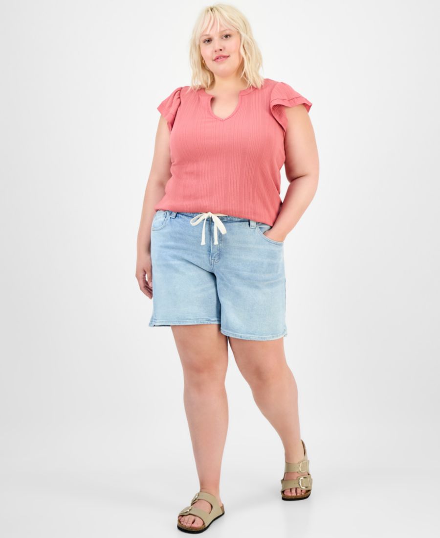 

Женские джинсовые шорты "Ab"solution Leisure Skyrise с завязками, размер 4P-24W Democracy, Light Blue