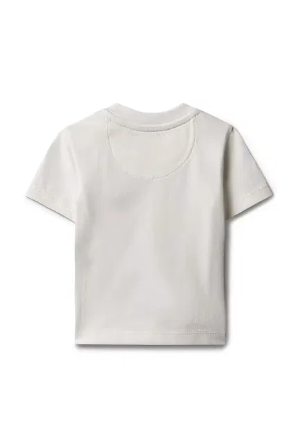 Футболка детская из хлопка с эластаном Calvin Klein Jeans, белый — фото 2