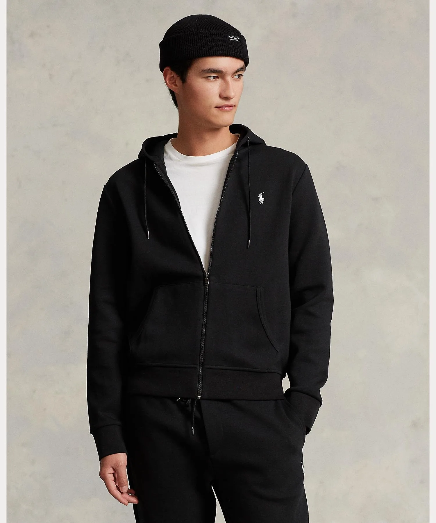 Худи из двойной вязки на молнии Polo Ralph Lauren, 001 Black