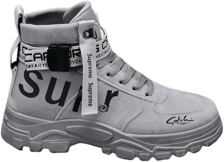 

Мужские модные ботинки - с шнуровкой - амортизирующие - подходят для активного отдыха - подходят для рабочей одежды Fusecottc, серый