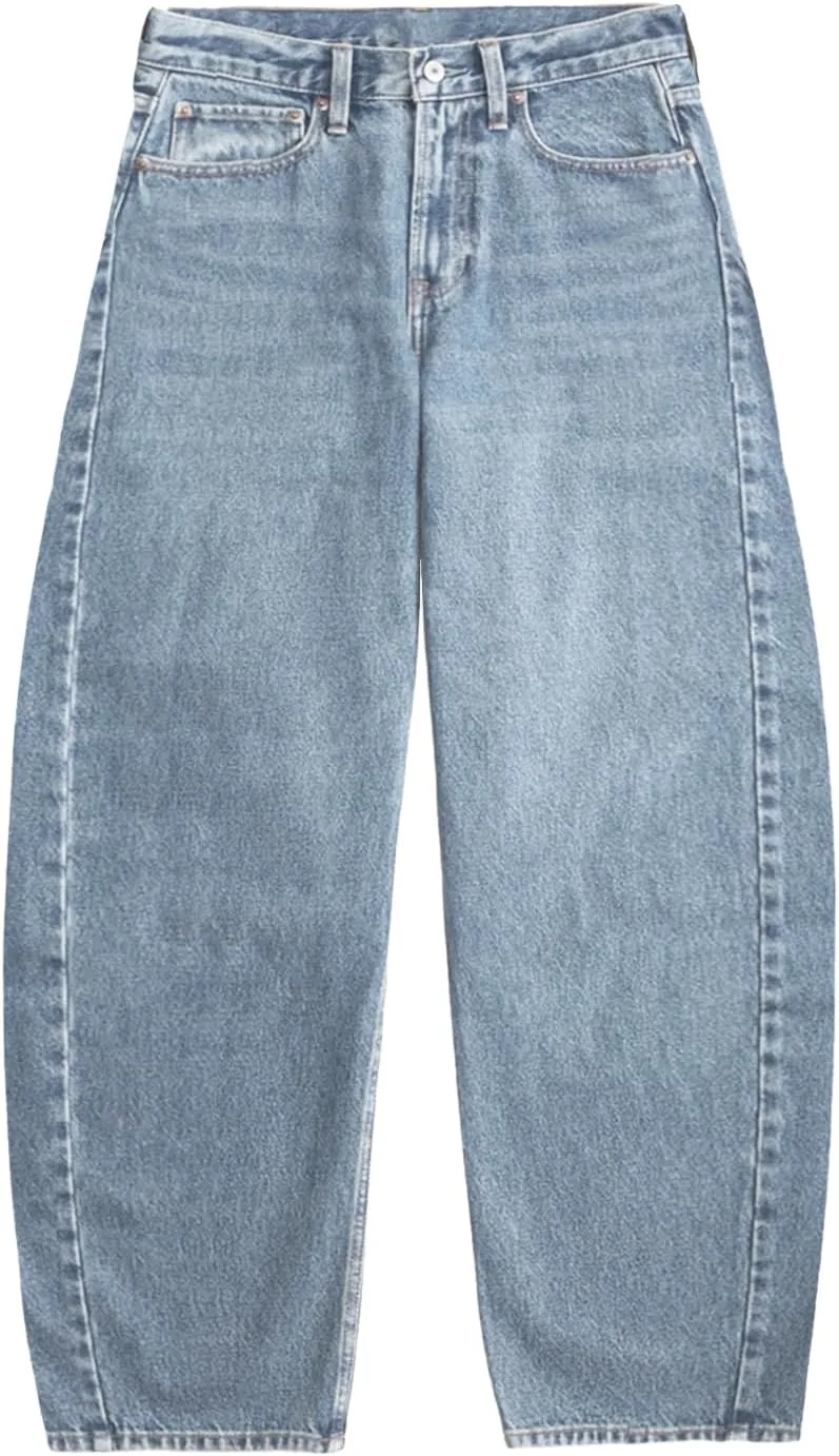 

Женские джинсы Barrel Mid Rise Baggy Wide Leg Boyfriend Fit LaurelTree