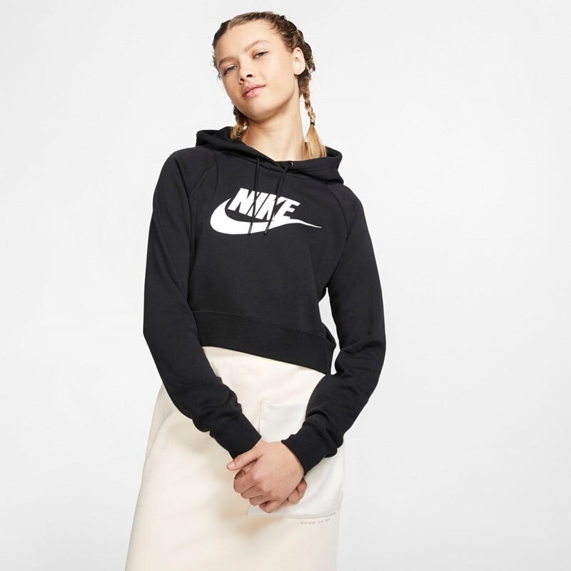 

Женская толстовка спортивного стиля Essential, короткой длины Nike, белый