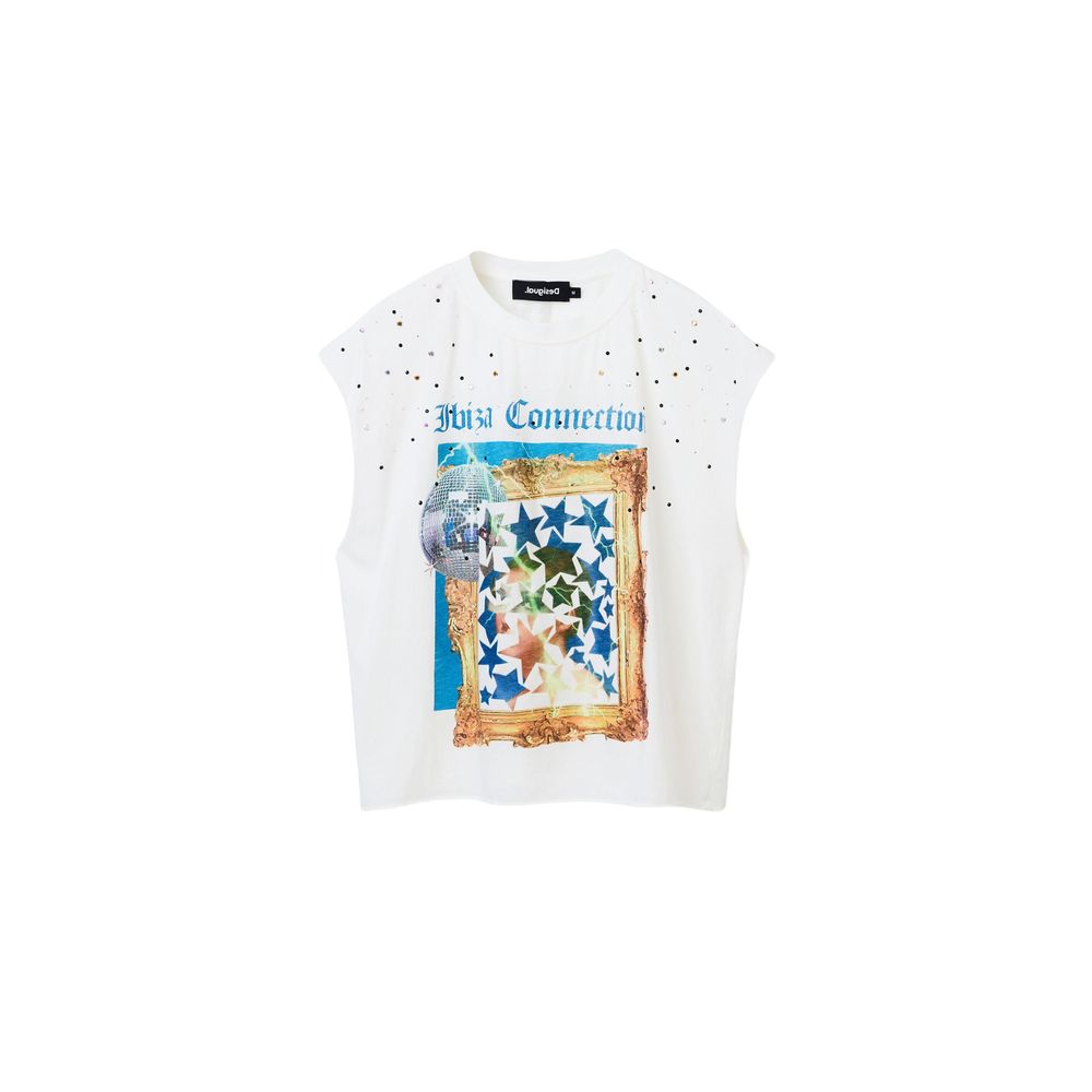 

Хлопковые топы и женские футболки Desigual, белый