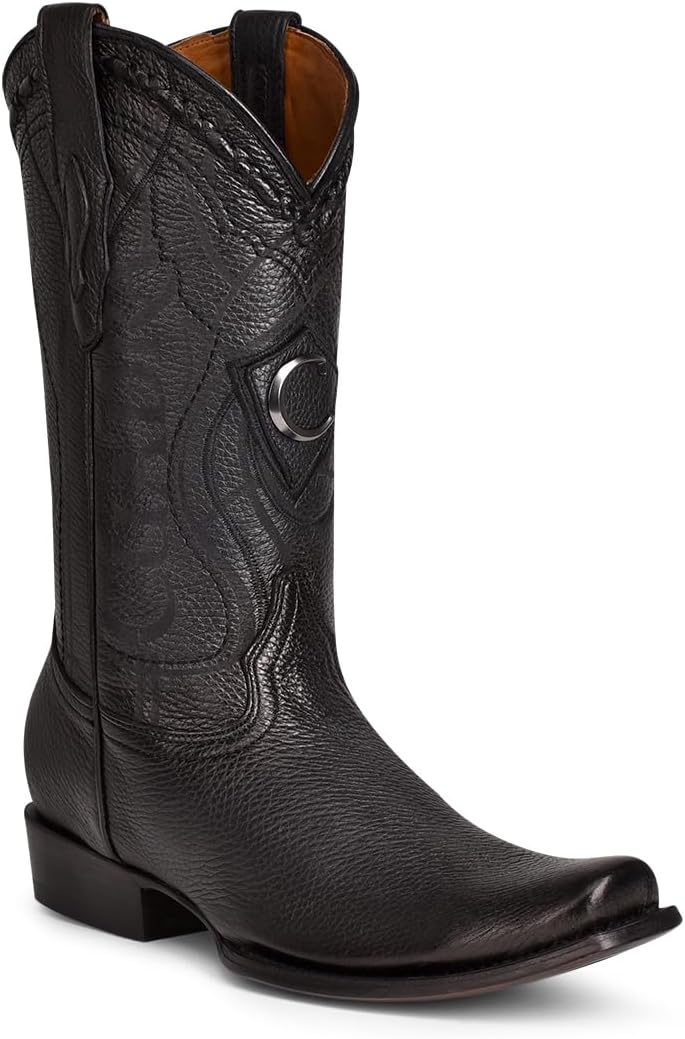 

Мужские ковбойские сапоги Cuadra из натуральной оленьей кожи черного цвета, черный