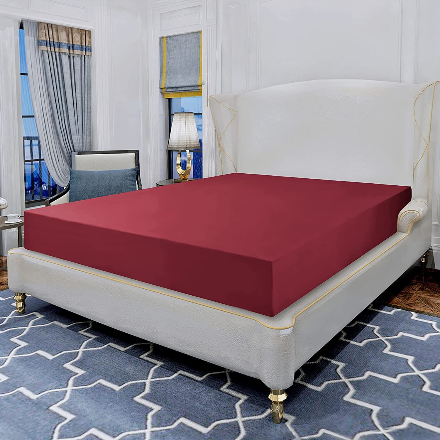 

Простыня на резинке Elegant Comfort, бордовый