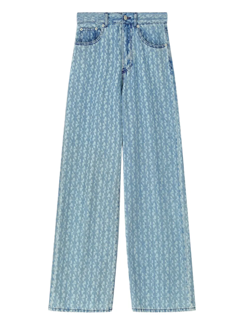 

Широкие джинсы с принтом DRIES VAN NOTEN, синий