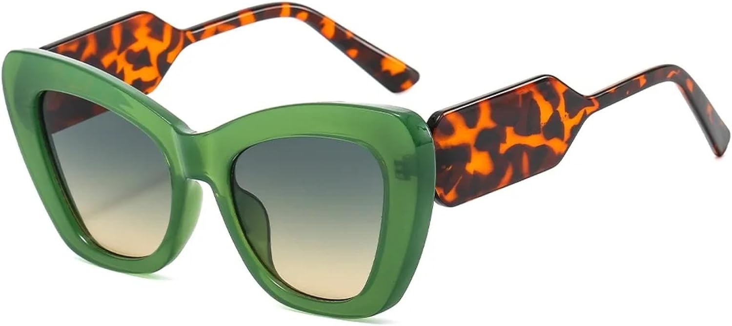 

Солнцезащитные очки с защитой от УФ-излучения UV400 | «Кошачий глаз», увеличенного размера | для женщин и мужчин, для занятий спортом на открытом воздухе и вождения DSVIGF, Green Green Yellow