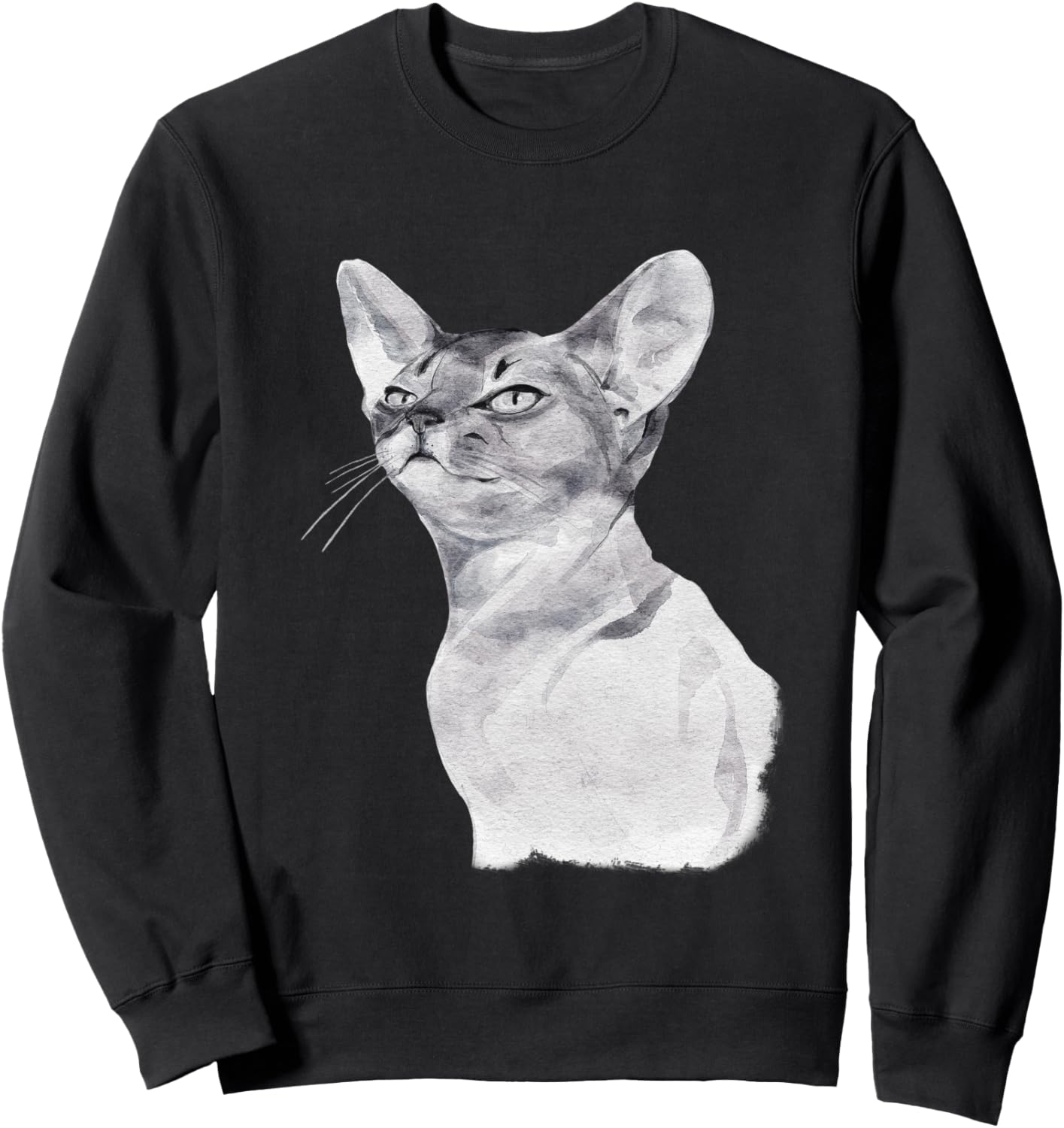 

Иллюстрация кошки для подарка, акварель, животное, черно-белая толстовка Cat Gifts Nyc