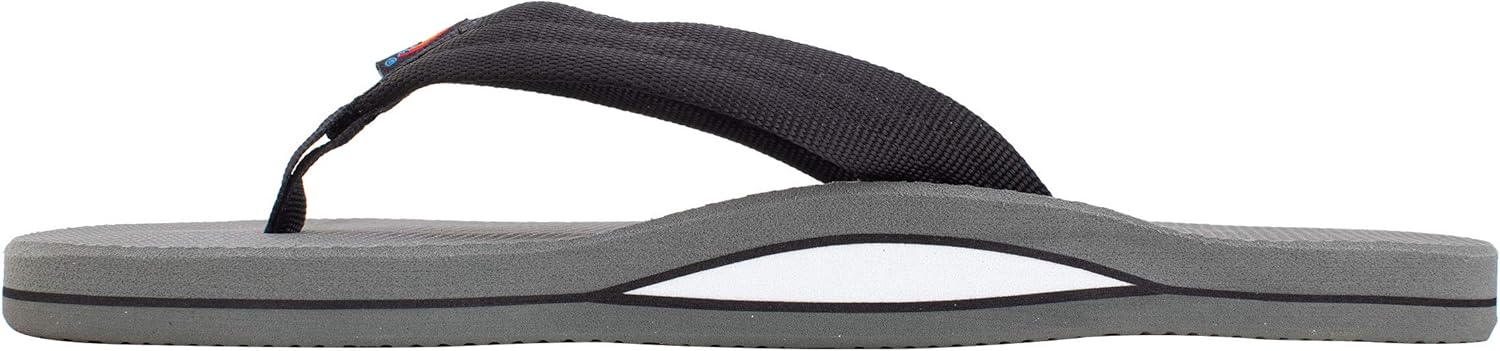 Мужские сандалии Rainbow Single Layer Soft Top 1" с верхом из мягкого материала и ремешком из нейлона, наполненным EVA Rainbow Sandals, черный/серый — фото 2