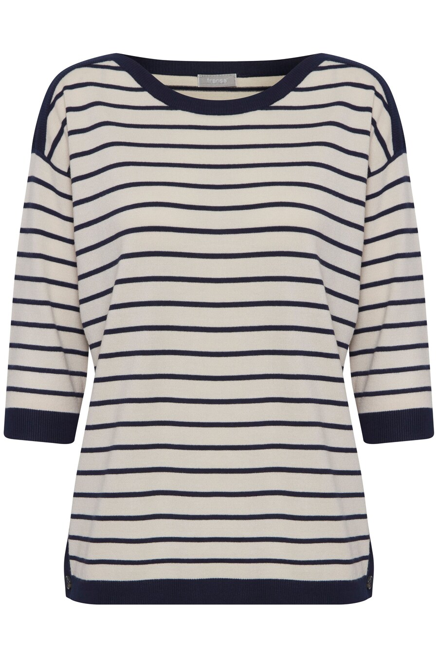 

Тонкий вязаный свитер Fransa Sweater, цвет beige/navy