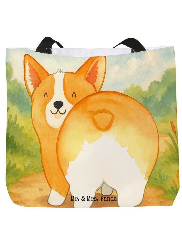 

Mr. & Mrs. Panda Сумка из ткани с дизайном Corgi Po, без надписи, белого цвета