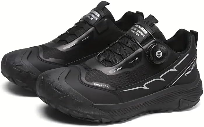 

Мужские кроссовки для трейл-раннинга с наружной системой шнуровки Twist-Lock и ПВХ подошвой, черно-серые спортивные походные обувь Generic