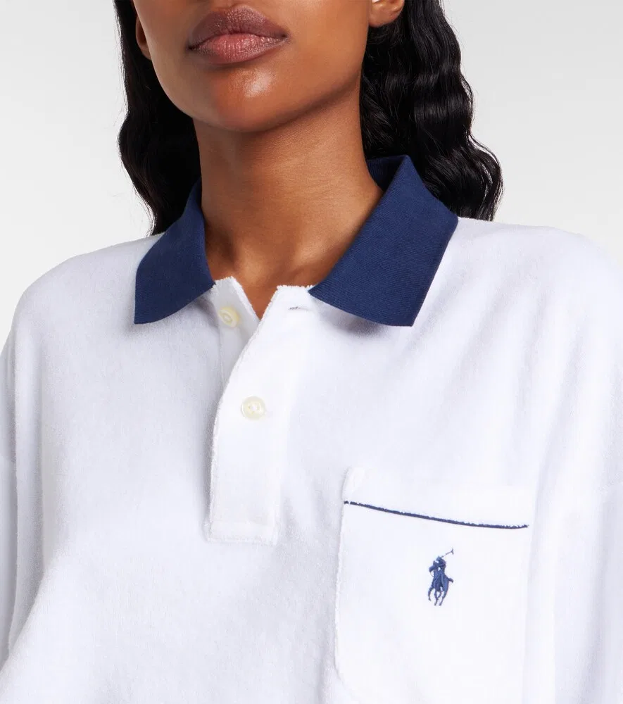 Поло из махровой ткани из смесового хлопка Polo Ralph Lauren, белый — фото 3