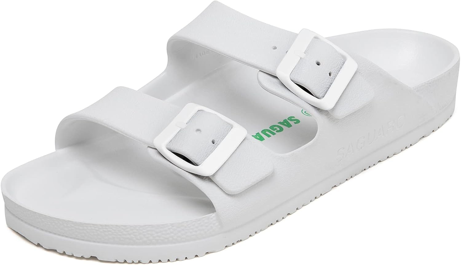 

Мужские и женские сандалии SAGUARO с двойной пряжкой, комфортные, легкие, регулируемые, из EVA с подошвой из резины, белый