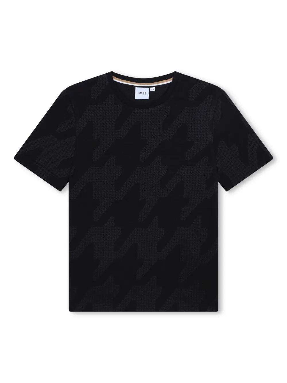 

Футболка в ломаную клетку BOSS Kidswear, черный
