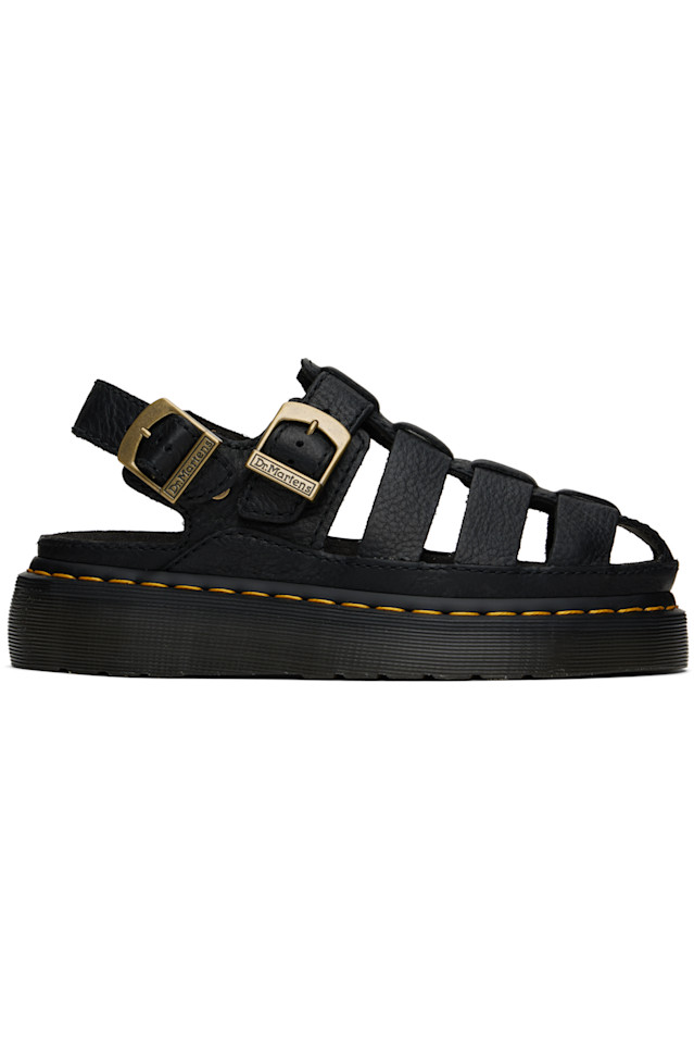 

Wrenlie кожаные сандалии рыбака Grizzly Dr. Martens, черный