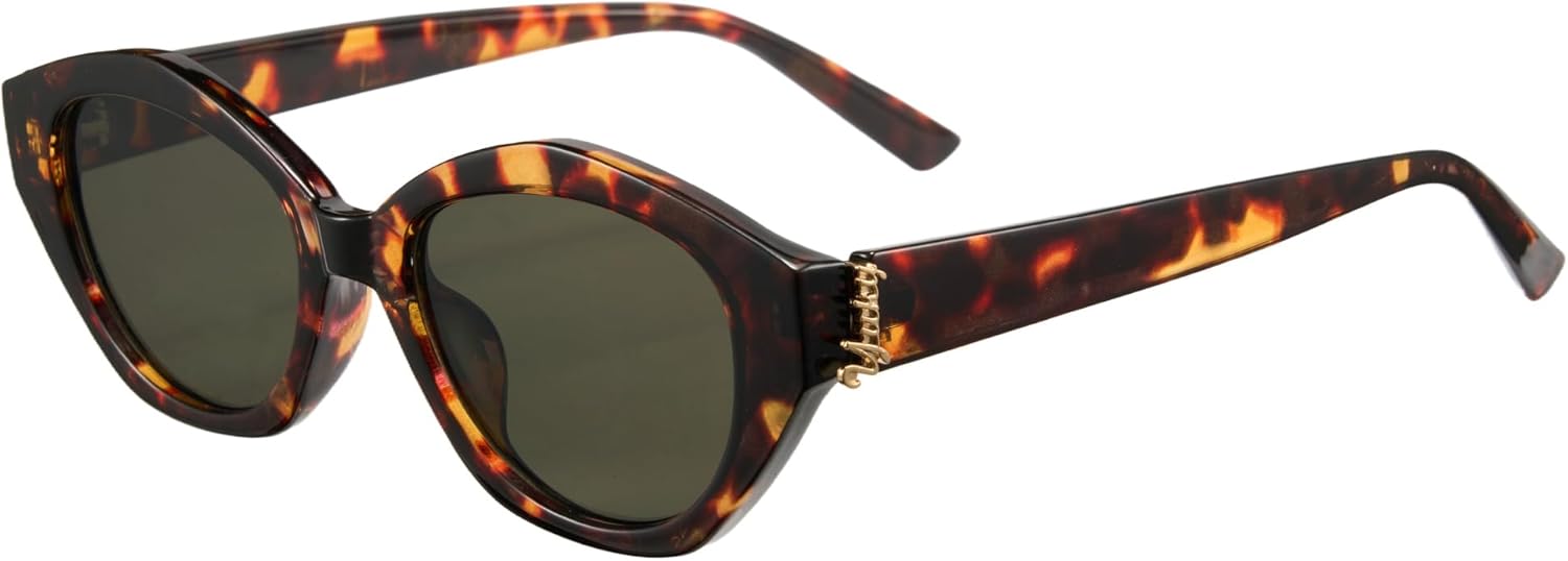 

Солнцезащитные очки Cyxus Y2K для женщин, защита от УФ-излучения, модные солнцезащитные очки для женщин, подходят для вождения, активного отдыха и повседневной носки, Tortoiseshell Frame Green Lens 1280