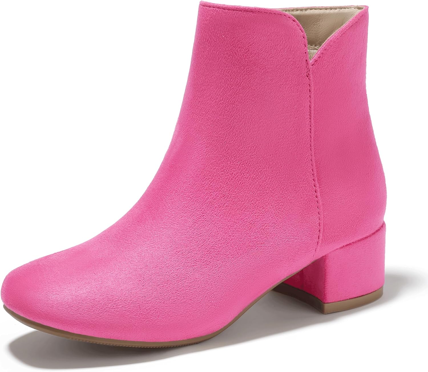 

Детские ботинки PANDANINJIA для девочек, на молнии сбоку, для малышей и старших девочек, праздничные ботинки, Hotpink