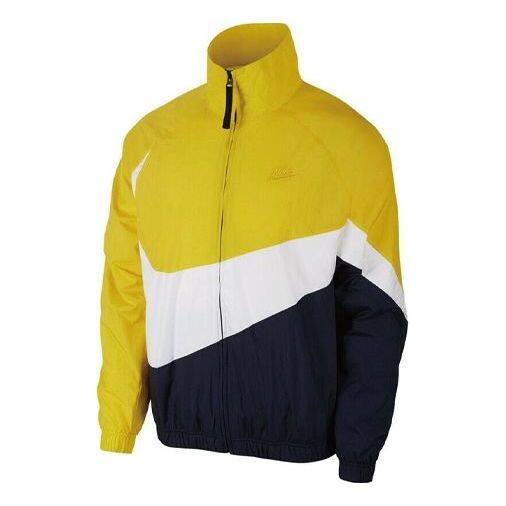 

Куртка Nike Zipper Knitted Colorblock Sports Windproof Jacket Yellow, желтый