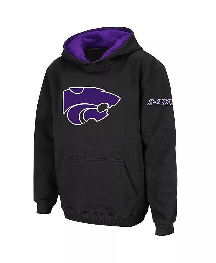 

Черный пуловер с капюшоном и большим логотипом Big Boys Kansas State Wildcats Stadium Athletic