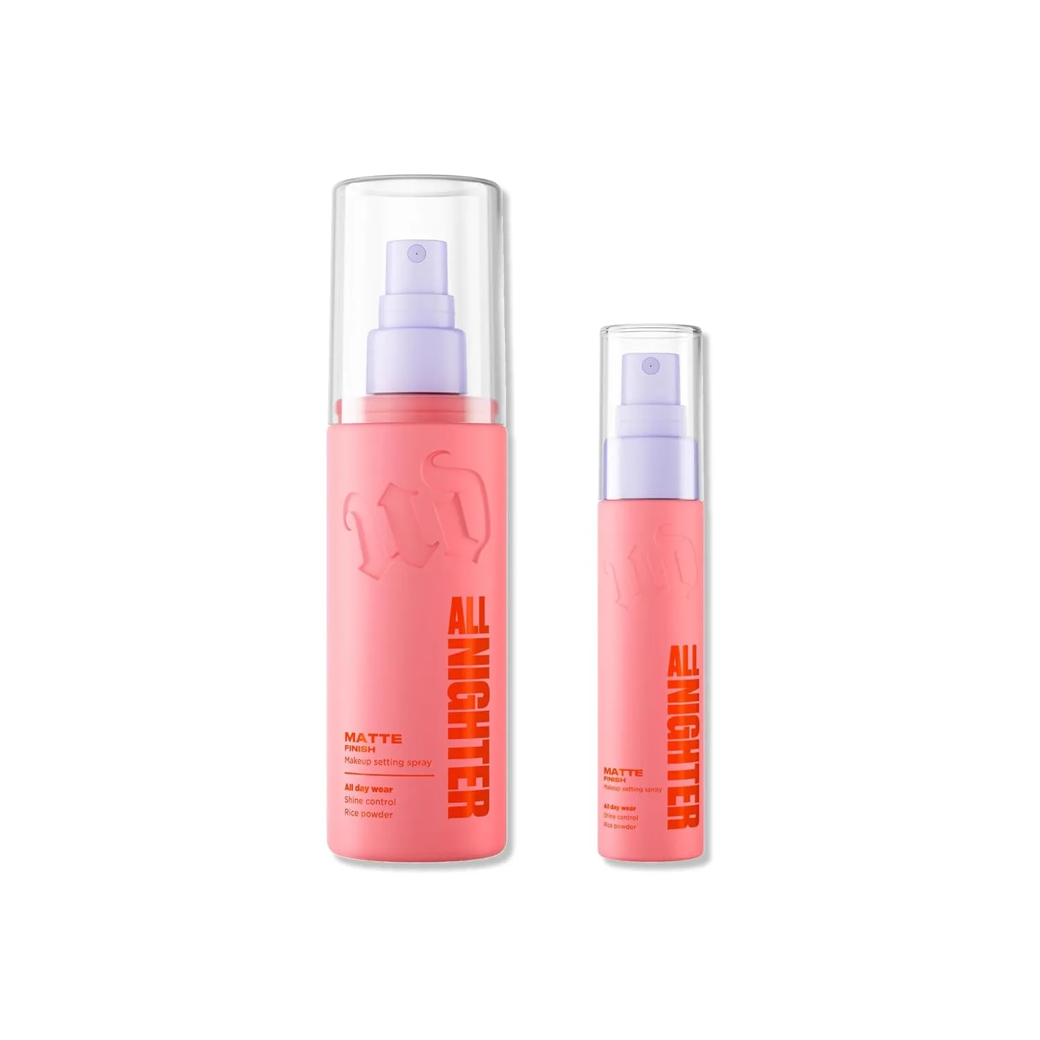 Urban Decay All Nighter Setting Spray Duo: полноразмерный (118 мл) и дорожный (30 мл) - матовый финиш, водостойкий, стойкий к смазыванию